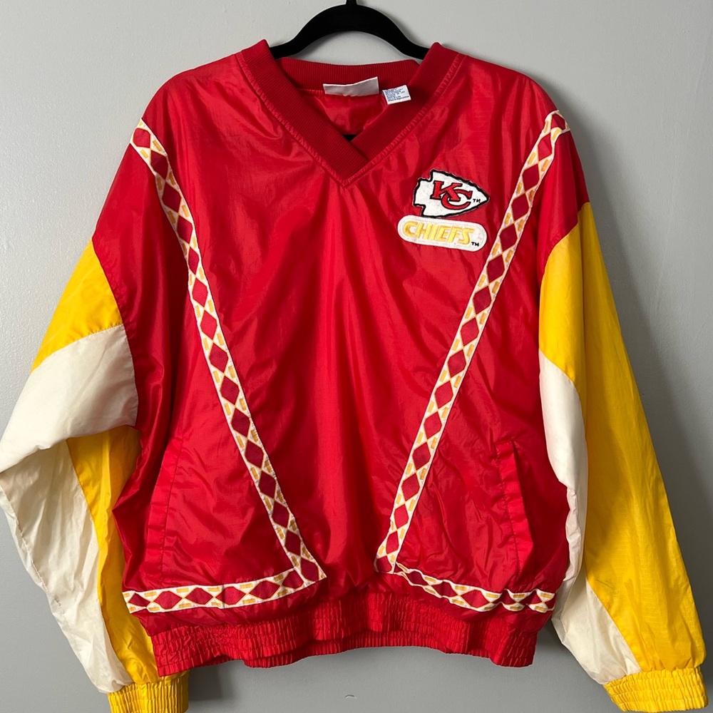 Vintage Unique Sports Kansas City Chiefs Pullover Rain Jacket Size Large